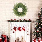20” Green Faux Norfolk Pine Christmas Winter Wreath – Mixed with Real Touch Fake Cypress, Cedar & Spruce, Xmas Wreaths for Front Door Porch Mantel & Fireplace - Image 5