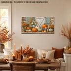 WAXWHELK Pumpkin Fall Canvas Wall Art, Barn Pumpkins Flowers Door Harvest Painting Pictures Rustic Farmhouse Artwork for Home Decor, Autumn Thanksgiving Prints (24"x47") - Image 2
