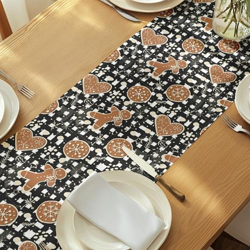 Christmas Table Runners | Gingerbread Plaid | Seasonal Table Decorations | Home Kitchen Decor | Made in The USA | Stain Resistant | 14" x 72" Long - Image 6