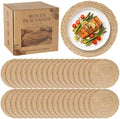 36 Pack 13.8IN Round Woven Placemats, Natural Bulrush Boho Farmhouse Mats by COSINIA
