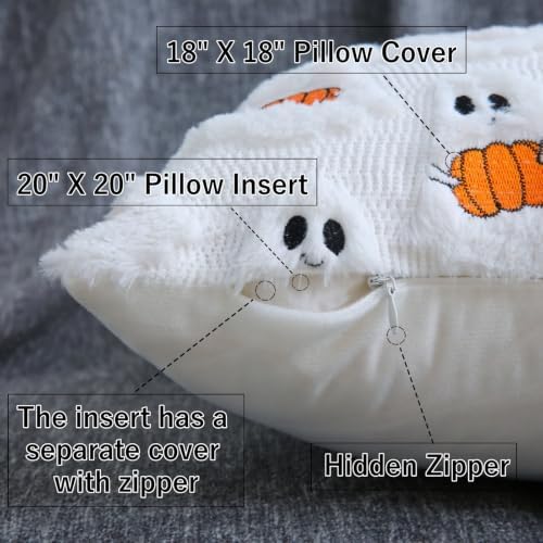 Halloween Throw Pillows with Inserts, 2 Pack, 18" x 18" - Image 3