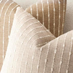 Foindtower Decorative Striped Boucle Throw Pillow Cover 24x24 Natural Beige - Image 4