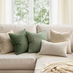 MIULEE Decorative Throw Pillow Covers 26x26 Sage Green Textured Corduroy - Image 2