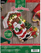 Bucilla 86893 Light Up Felt Applique Christmas Stocking, 18", Santa is Here by Bucilla