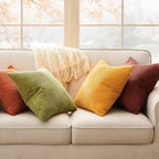 Topfinel Fall 20x20 Set of 4 Couch Decorative Pillow Covers,Modern Burnt Orange Yellow Green Gradient Corduroy Throws Pillow Case,Rustic Western Cushion Covers for Bed Sofa Living Room Home Decor - Image 4