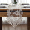 Lace Table Runner Dresser Scarf, Macrame Floral Embroidered Vintage Exquisite Floral Table Runners for Dining Wedding Holiday Party (Champagne, 10x98 inch) by Jeloris