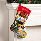 Bucilla Felt Applique 18" Stocking Making Kit, Holiday Hearth, Perfect for DIY Arts and Crafts, 89486E - Image 2