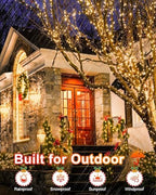 Warm White Christmas Lights Outdoor Total 710FT 1800 LED , 2 Packs 900 LED Outdoor String Waterproof, Timer & Memory, 8 Modes Dimmable Plug in Fairy for Outside Tree Holiday Party Wedding Decor - Image 5