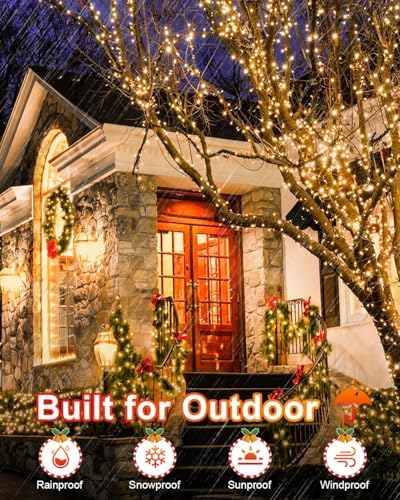 Warm White Christmas Lights Outdoor Total 710FT 1800 LED , 2 Packs 900 LED Outdoor String Waterproof, Timer & Memory, 8 Modes Dimmable Plug in Fairy for Outside Tree Holiday Party Wedding Decor - Image 5