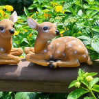 Cyrank Sika Deer Ornaments, 2pcs Sika Deer Statue Sculpture Ornaments Garden Sculpture Statue Garden Art Outdoor for Fall Winter Decor - Image 6