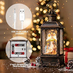 Christmas Snow Globes, Manger Snowflake Ball Nativity Scene, Silent Night Music Water Lantern, USB Powered & Battery, Holiday Decorations Gifts for Family, Children or Friend - Image 4
