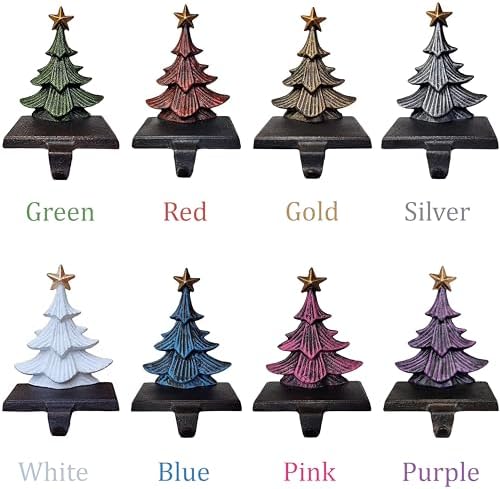 Lulu Decor, Cast Iron Christmas Tree Stocking Holders, Choose Your own Color Tree, Set of 2, 3, 4, 5, 6 ..Trees, Heavy, Sturdy Stocking Hooks (Choose Any Color Trees) - Image 2