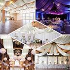 4 Panels 5ft(W) x 20ft(H) Ivory Ceiling Drapes for Wedding Parties - Image 4