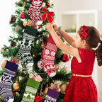 Christmas Stockings 6 Pack 21 Inches Knitted Stocking Decoration Ornaments for Mantle Fireplace Xmas Tree Hanging Family Home Holiday Festival Party Decor - Image 5