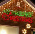 LAMPHOME Large 48"x18" 504 LED Merry Christmas Neon Motif Super-Bright Green and Red LEDs Outdoor Christmas Decoration with UL Standard Adaptor Waterproof for Outdoor Home Party Wall Hanging Holiday by ULL