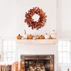 TEMPUS 20 Inch Artificial Fall Leaves Wreath - Handcrafted Autumn Grapevine Wreath for Front Door, Indoor/Outdoor Thanksgiving Home Decor - Image 5