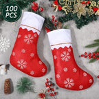 Sumind 100 Pcs Xmas Stockings,Snowflake with White Trim - Image 3