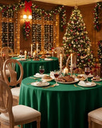 Green Round Tablecloth 120 Inch, 2-Pack Waterproof Slub Textured - Image 2