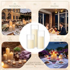 Shihanee 36 Pillar Candles,3'' X 5.9", 7.9", 9.8",Clear,Ivory - Image 4