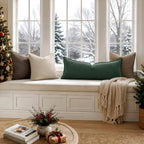 MIULEE Decorative Linen Lumbar Pillow Cover 14x36 Inch Dark Green - Image 5