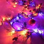 Halloween Garland with Lights 8.86FT 72LED Willow Vine Twig with Timer Black Garland Lights with Orange Pumpkins Purple Spiders and Black Leaves Dead Branches Halloween Decorations Indoor Outdoor - Image 6