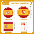96 Pcs Spain Flag Themed Party Decorations, Serves 24 - Image 5