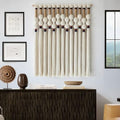 Macrame Wall Hanging Boho Wall Art Handmade Spherical Knot 27" W x 33" L by FLBER