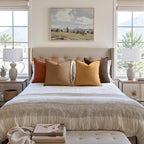 MIULEE Orange Boho Linen Decorative Pillow Covers 18x18 Inch Pack of 4 - Image 5
