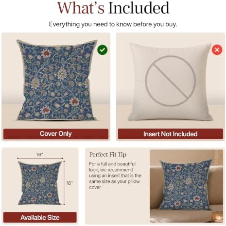 William Morris Fleur de Morris Royal Tapestry Throw Pillow Cover 16 x 16 in - Image 6