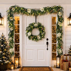 N&T NIETING 9FT Christmas Prelit Norfolk Pine Garland with Light Christmas Flowers Balls Berries Pine Cones Real Touch Pine Christmas Garland for Tables Mantle Fireplaces Stairs Xmas Decorations - Image 5