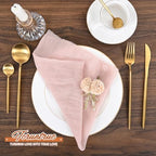 100 Pieces Cloth Napkins Pink Dinner Cheesecloth Napkins for Wedding,Wrinkled Cloth Napkins Bulk for Home Party Rustic Table Decoration, 17 x 17 Inch - Image 5
