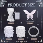 Retisee Crystal Christmas Tree Decor Acrylic Garland, White, Butterfly - Image 3