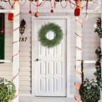 LOKEISNA Real Touch Norfolk Pine Wreath, 24" Artificial Christmas Wreaths for Front Door, Soft Bendable Pine Wreath for Wall Windows Mantle Christmas New Year - Image 6