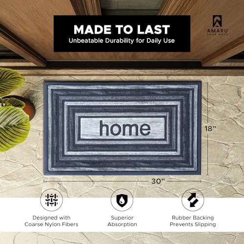 Welcome Mat for Front Door, Non-Slip, Home 2, 17 x 29 in - Image 2