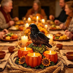Halloween Raven Candle Holder with 3 Pumpkin Tealight Holders - Image 3