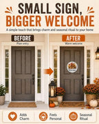 Interchangeable Door Sign 12 Inch Wood Welcome Decor 16 Magnetic Icons - Image 6