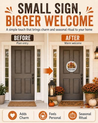 Interchangeable Door Sign 12 Inch Wood Welcome Decor 12 Magnetic Icons - Image 6