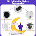 Lewondr 6FT Outdoor Inflatable Ramadan Moon Decorations with 5 LEDs Lights - Image 5