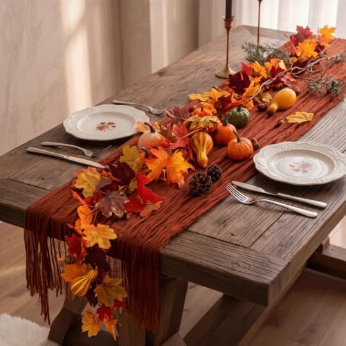 53 Pcs Fall Table Decorations Set with Runner and Garlands - Image 3