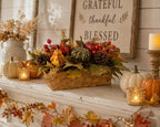 Fall Decor - Faux Pumpkins, Pine Cones, Berries and Maple Leaves in Rectangular Woven Basket for Table Centerpiece, Shelf, Mantel - Autumn Thanksgiving Arrangement for Home Indoor Outdoor - 14" Long - Image 2