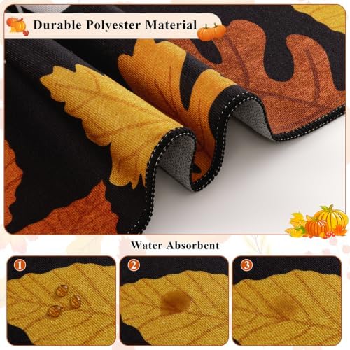 U'Artlines Fall Front Door Mat, 32"×48" Vintage Colorful Leaves Mats - Image 3