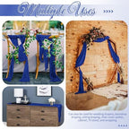 16 Pack Royal Blue Table Runners 10FT Cheesecloth Table Runner Boho Gauze Table Runner Long Rustic Sheer Fabric Table Runners for Wedding Party Bridal Shower Farmhouse & Home Decor - Image 5