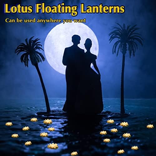 Hortsun 18 Pcs 3.94/5.91 in Floating Lotus Lights with Battery, White - Image 6