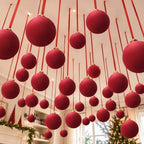 ZenNex 48 Pcs Velvet Christmas Balls Bulk, Flocked Xmas Tree Ornaments, Red - Image 7