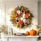 24 Inch Harvest Fall Wreaths for Front Door Outside with Sunflowers,Peony - Image 6