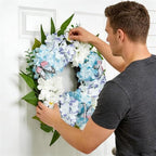 Garvee 20" Spring Summer Wreaths for Front Door, Hydrangeas Wreath - Image 4