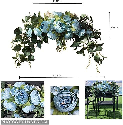 Wedding Arch Flowers 30 Inch Rustic Artificial Floral Swag Decor - Image 2
