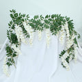 Encrypted Flower Vine Wisteria Artificial Garland Hanging (White, 1pc) by Unknown