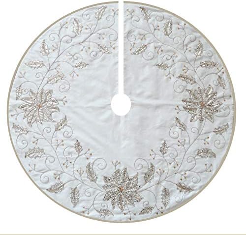 Kurt Adler 54-Inch Ivory Holly Tree Skirt - Image 3