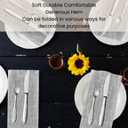Cotton Clinic 12 Pack Farmhouse Style Slub Textured 18x18 Cloth Dinner Napkins, 100% Cotton for Everyday Use and Events - Soft and Durable Cocktail Napkins, Wedding Dinner Napkins, Grey - Image 5
